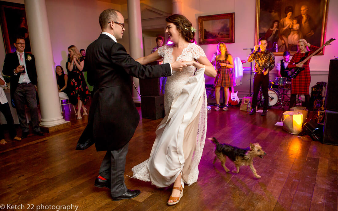 First dance with bride and groom and dog 