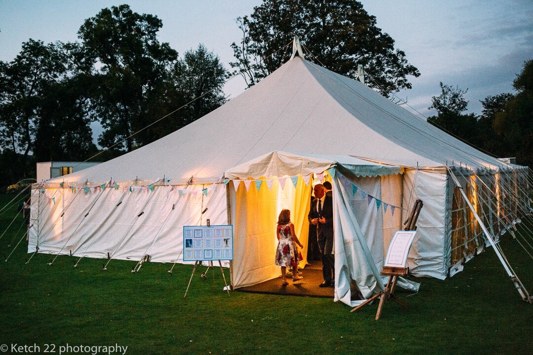 View of wedding marquee at Upper Court