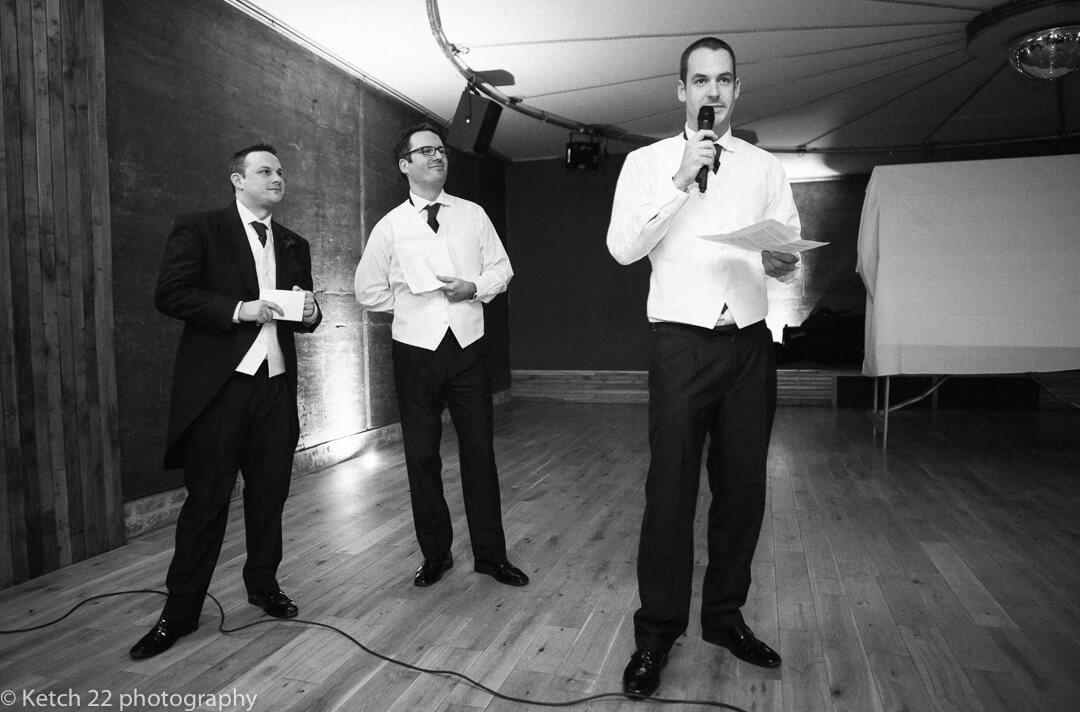 Best men making wedding speech in Gloucestershire