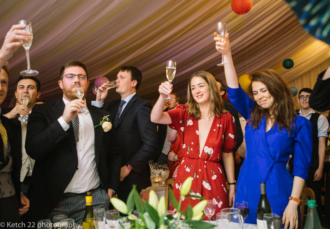 Top table toasting the wedding speeches