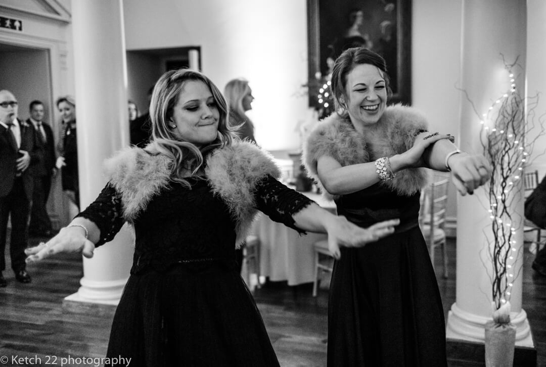 Bridesmaids dancing at North Cadbury Court wedding reception
