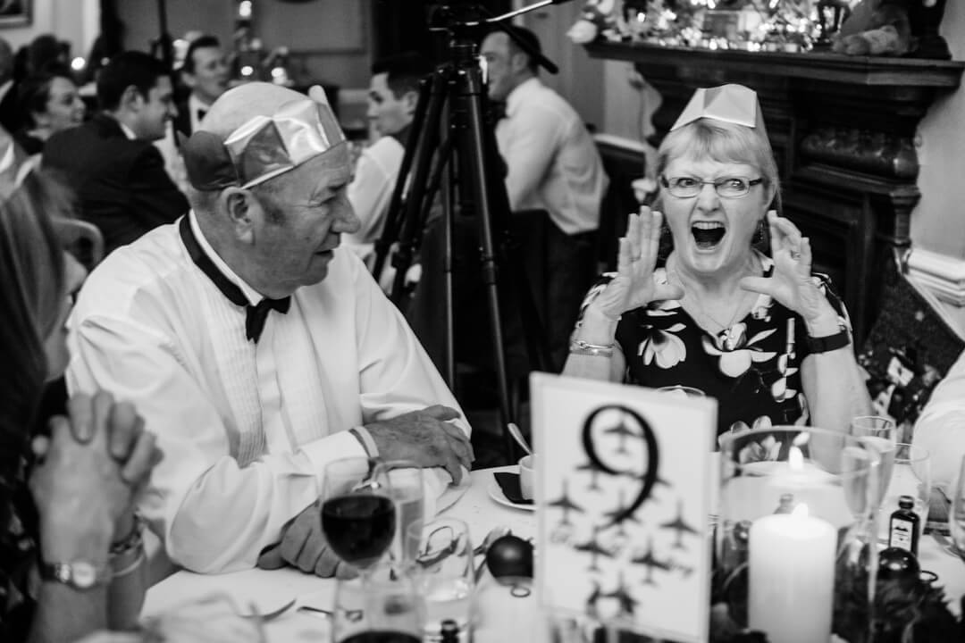 Quirky photo of wedding guest