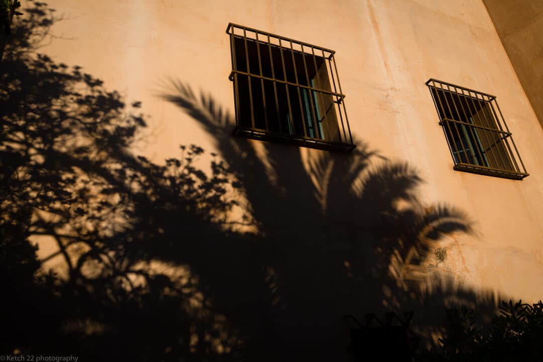 Palm shadows in building at Malaga Wedding venue