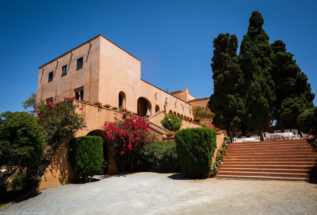 Exterior view of wedding venue in Malaga Spain