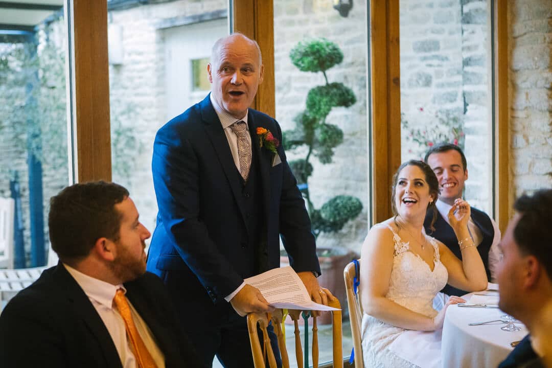 Father of bride making speech at wedding