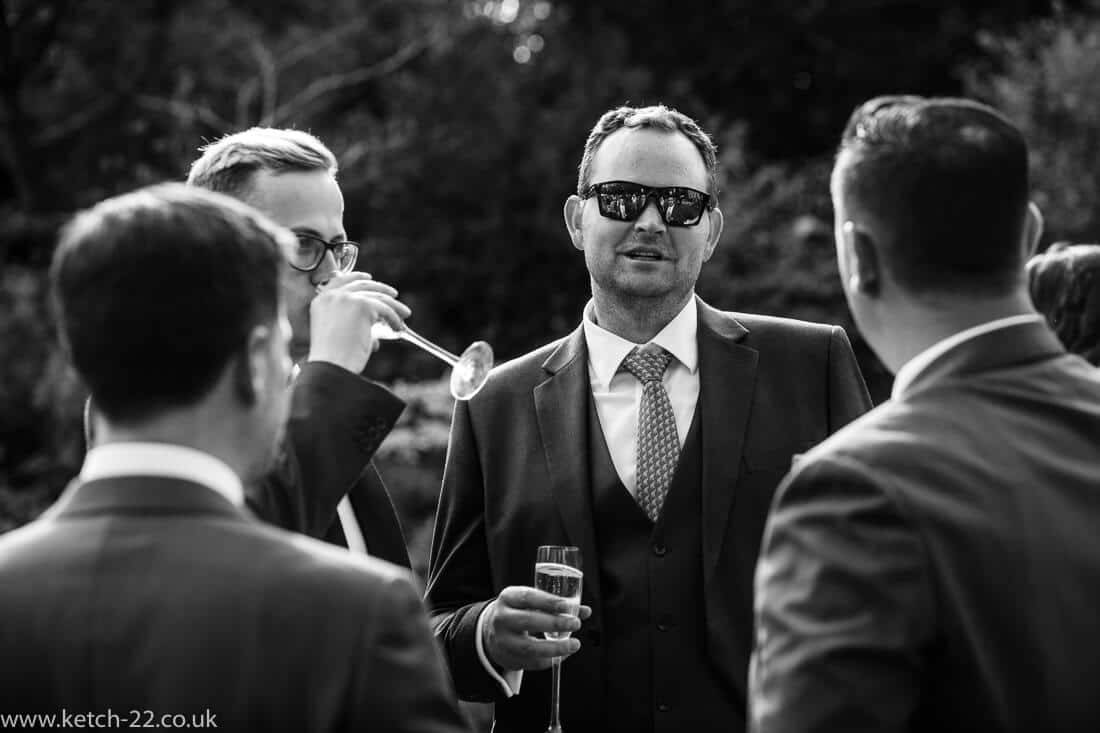 Wedding guest with shades