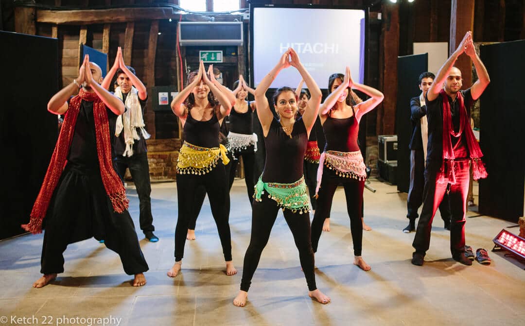 colourful dancers entertaining at Indian Mehendi evening