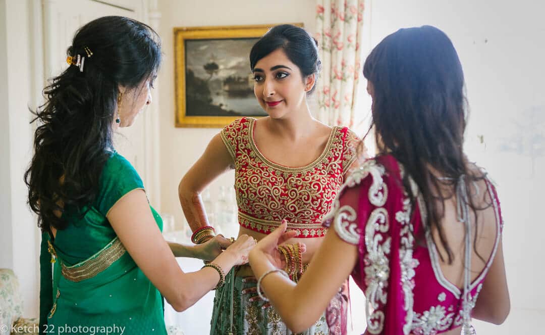 Indian bride getting ready