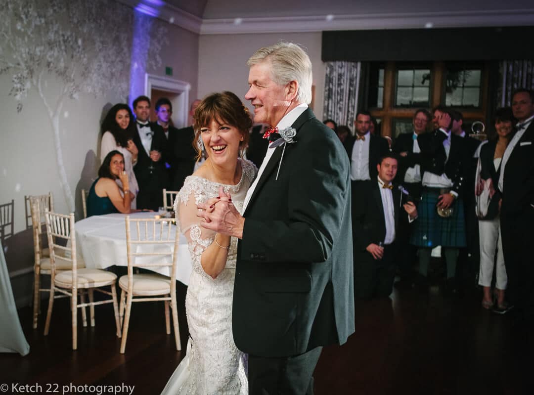 older bride and groom enjoy the first dance at wedding reception