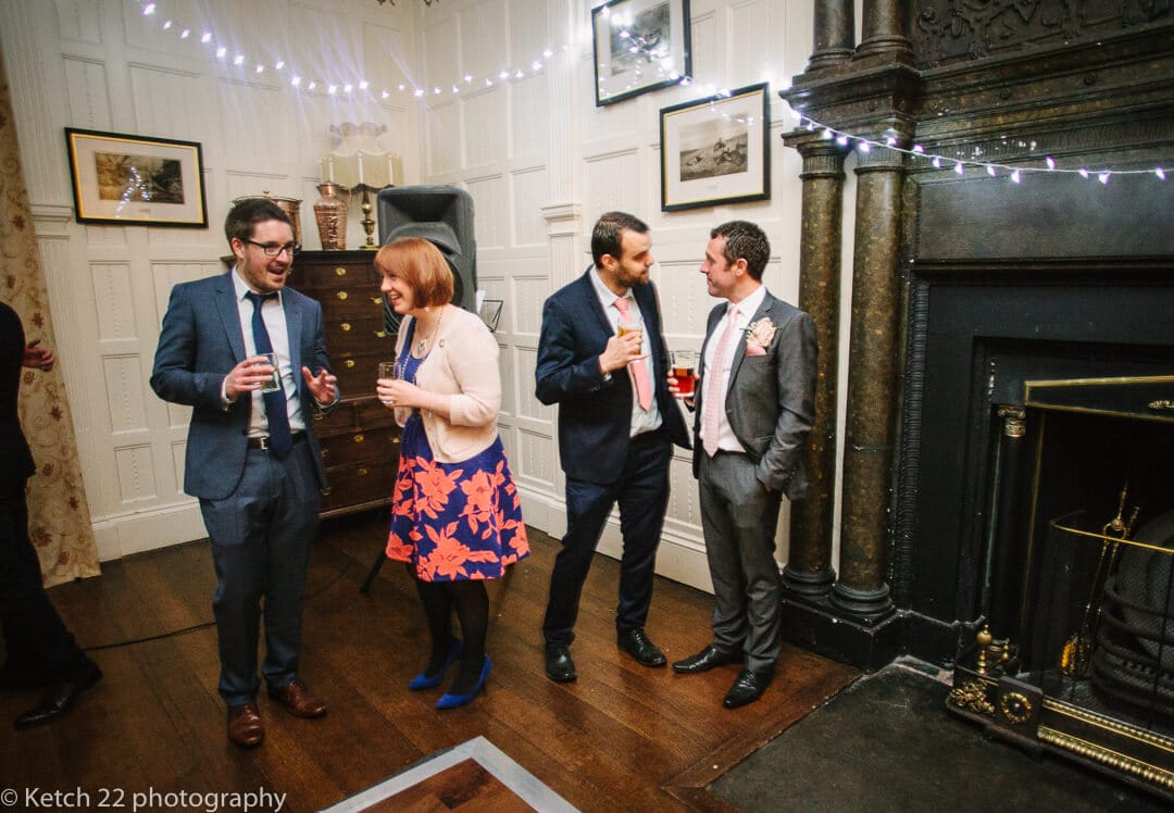 Wedding guests chatting at Country House