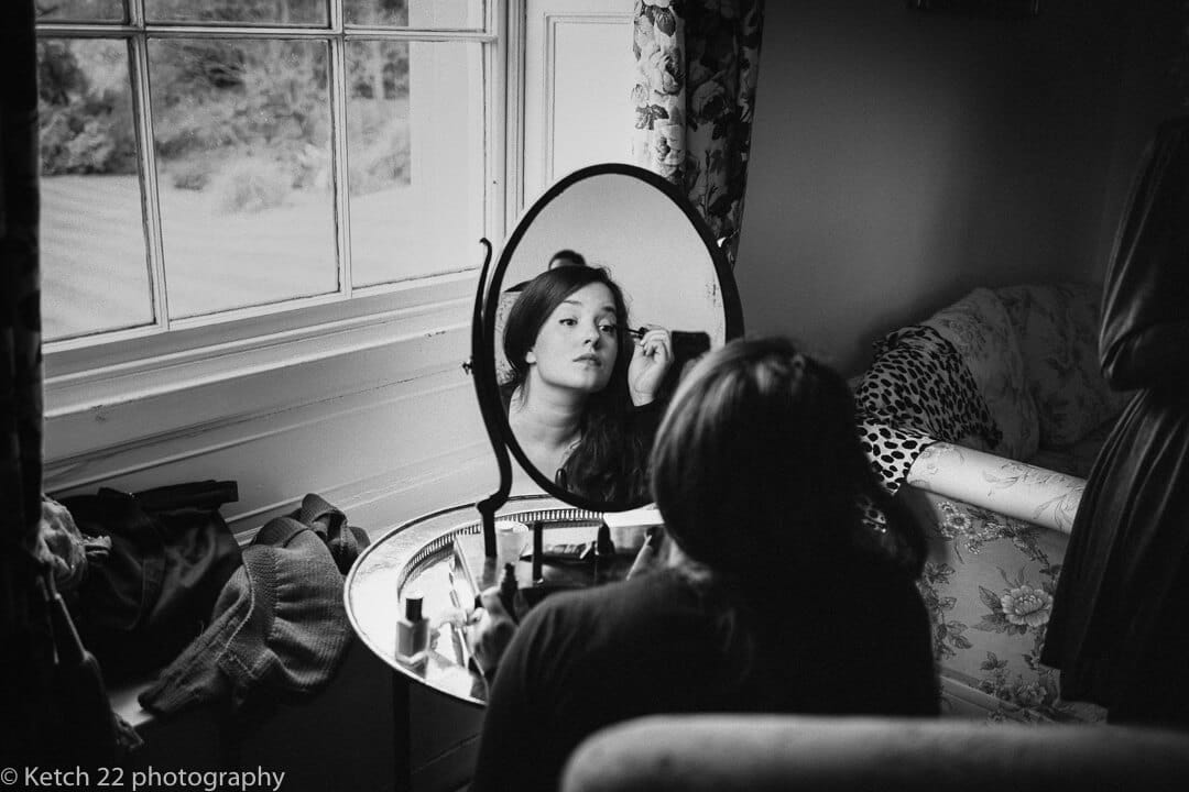 Bridesmaid getting ready at Homme House wedding