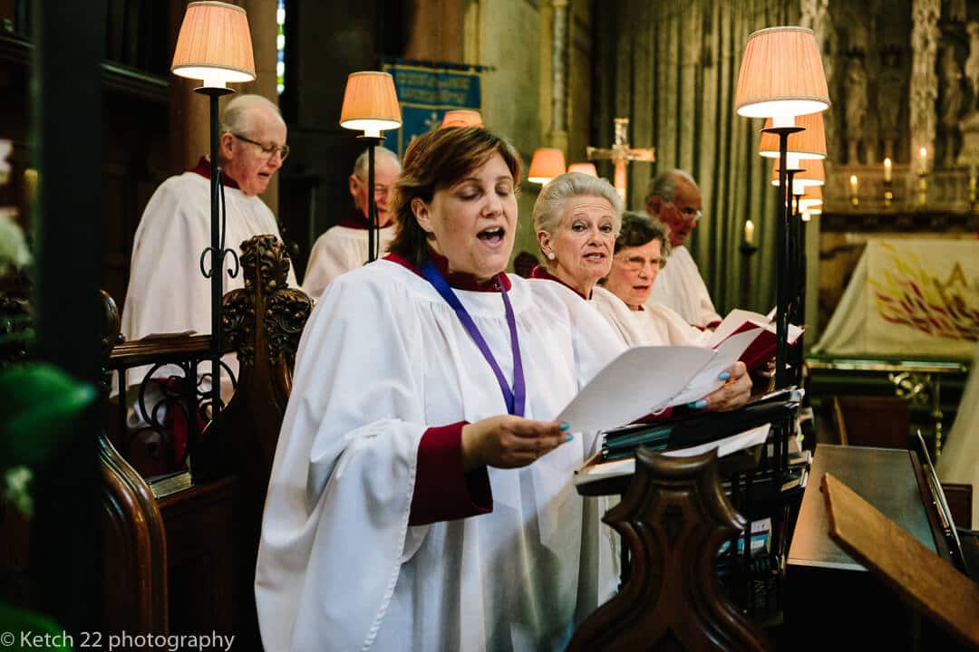 Church choir singing at wedding ceremomy