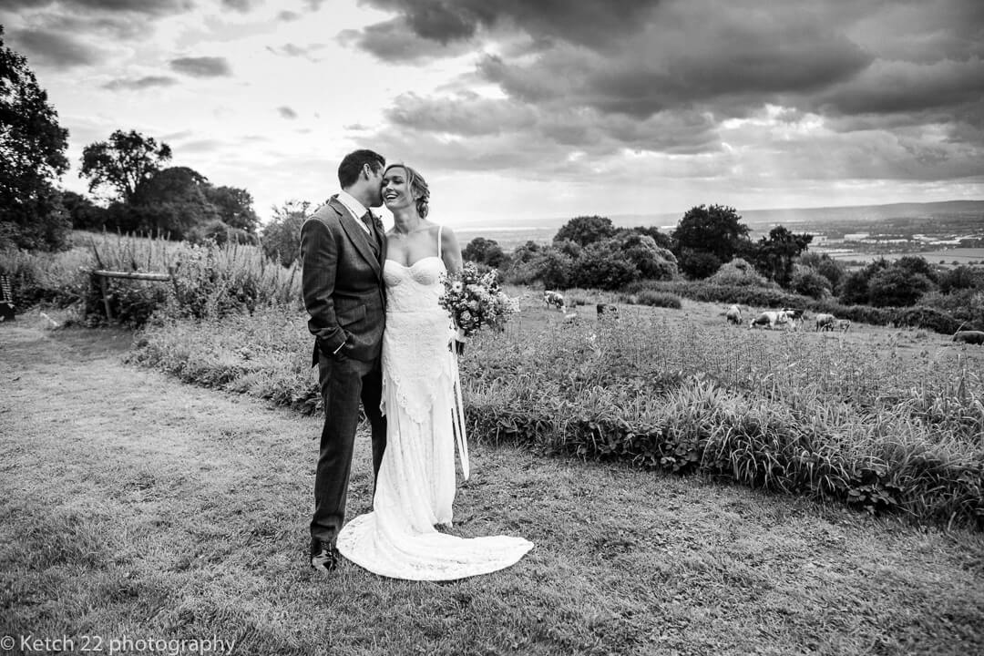 Romantic portrait of Bride and Groom at Hilles House wedding