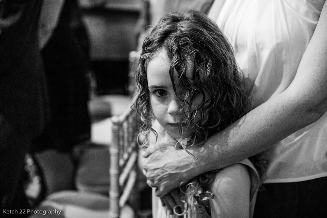 portrait of little girl at wedding