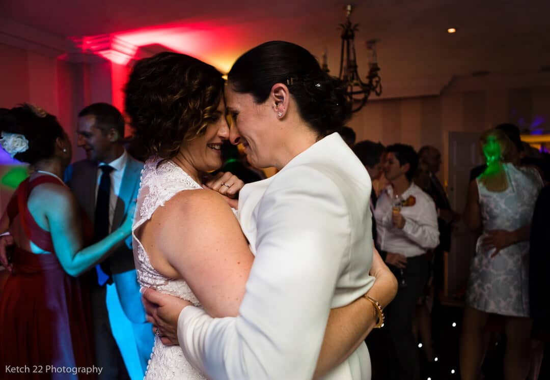 Newly weds enjoy the first dance at Lords of the Manor