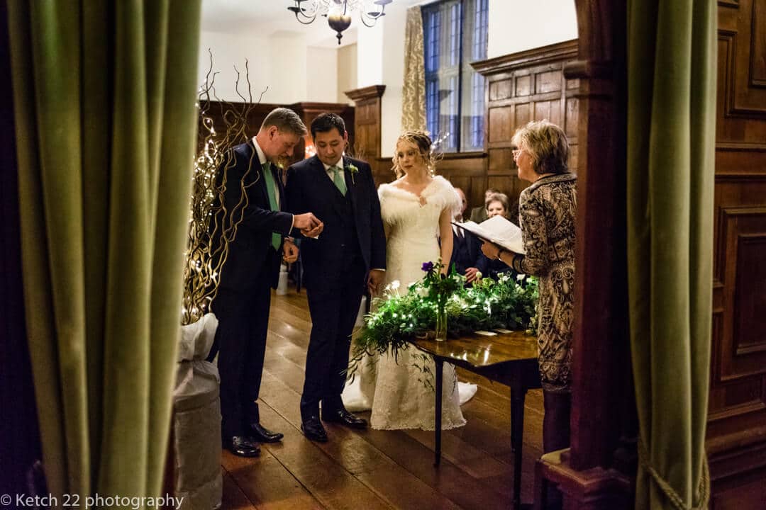 Candid wedding photo at ceremony in Somerset