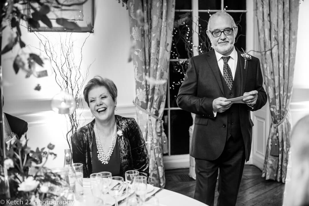 Father of bride making speech at Winter wedding