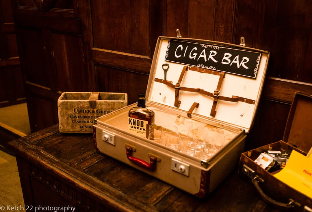 The cigar bar at Country house wedding