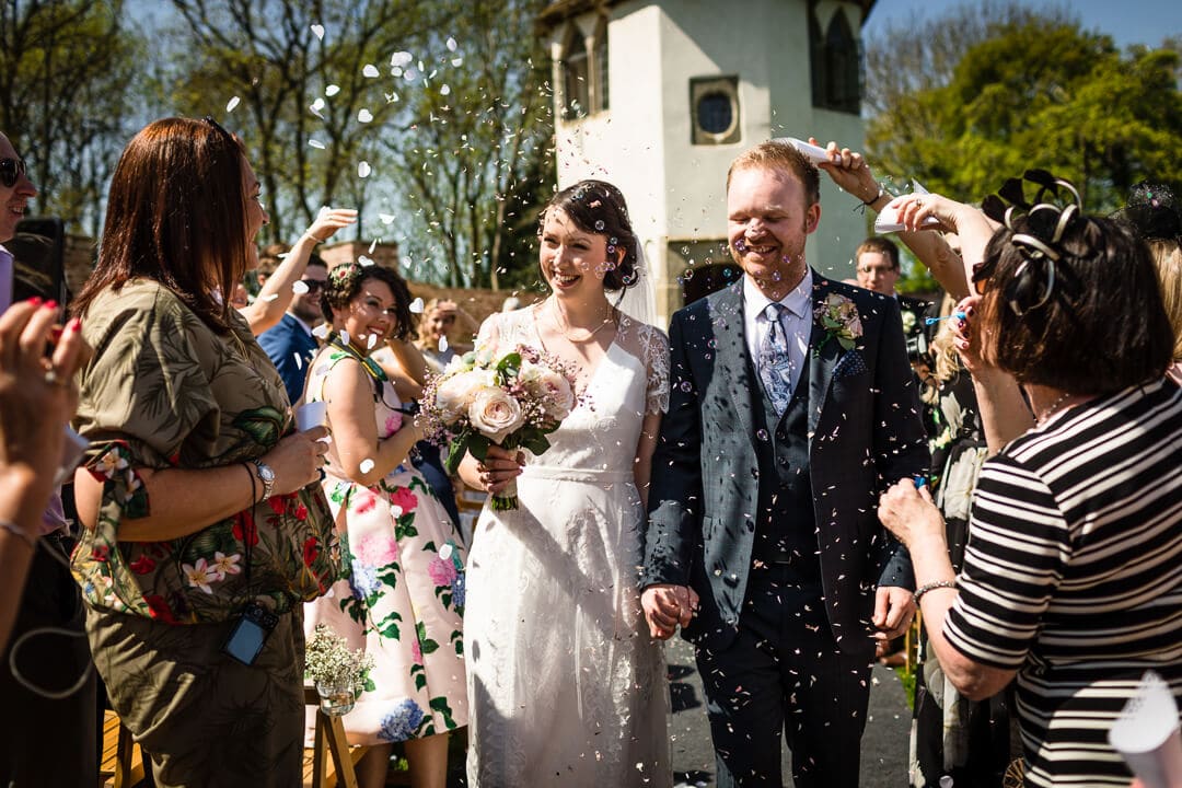 Confetti throwing at Homme House wedding