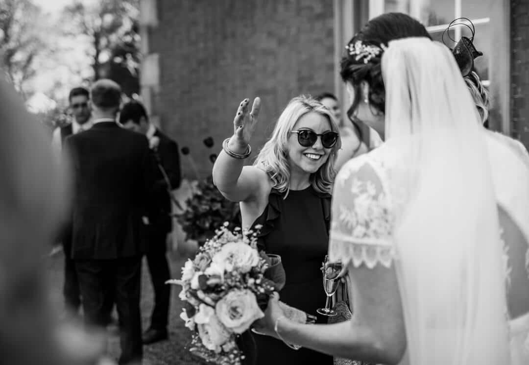 guest greeting bride at Homme House wedding