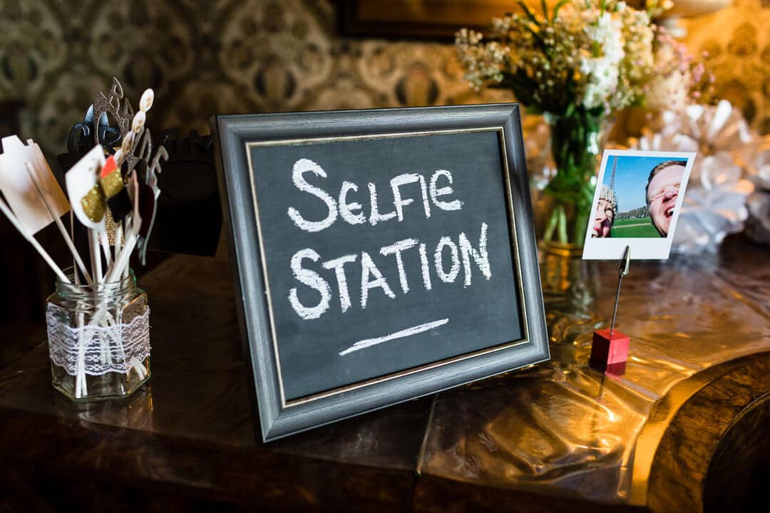 Selfie station wedding photo