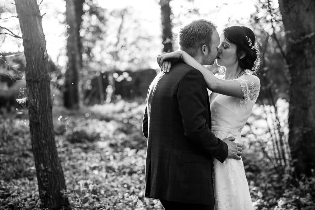Black and white creative portrait at Homme House wedding