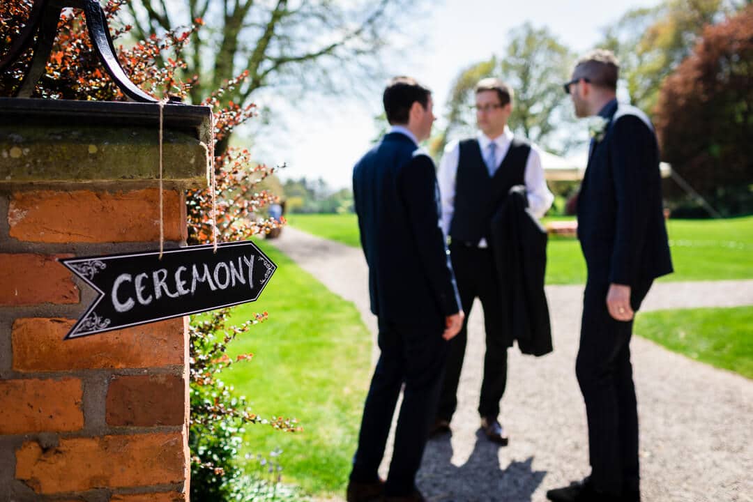 Wedding cremony sign at Homme House