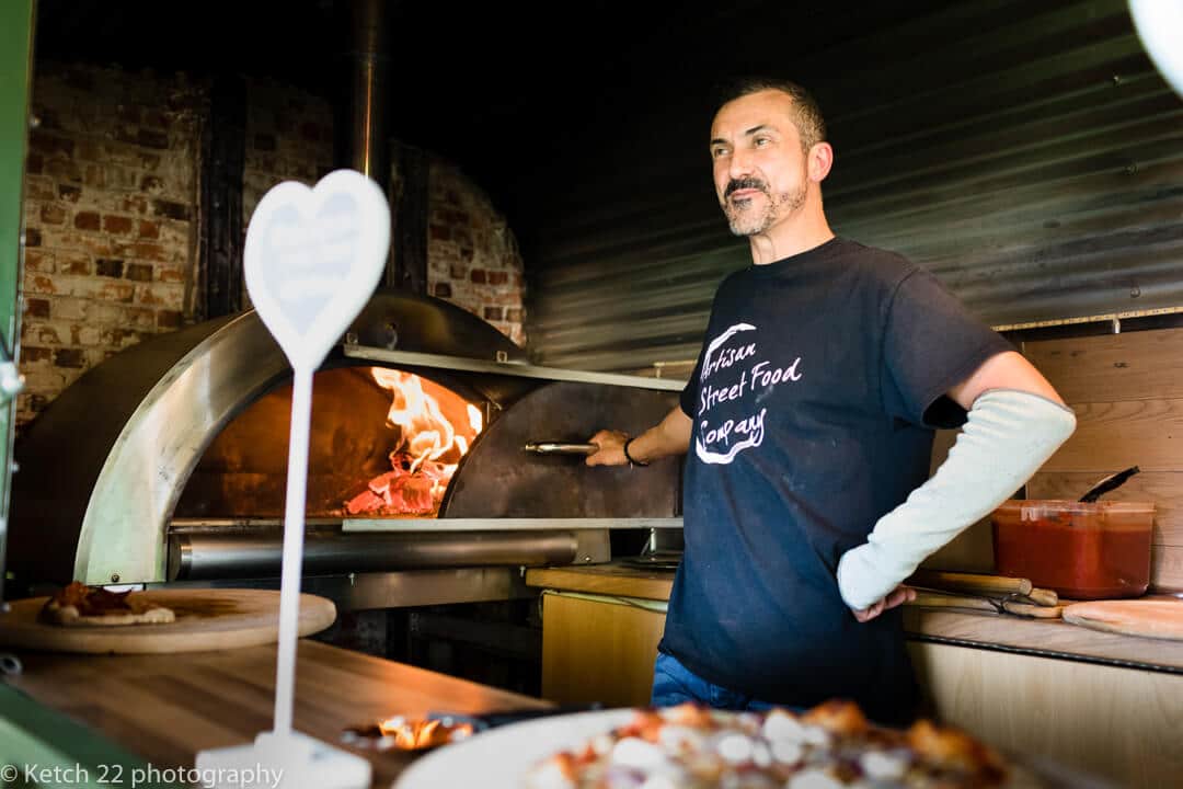 Pizza man at wedding