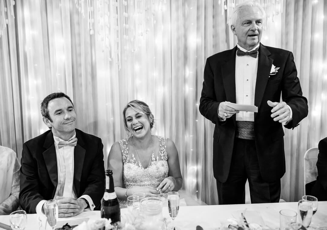 Father making speech at The square Tower wedding