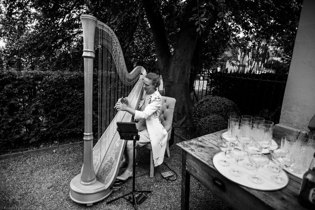 Harp player at No 38 wedding Cheltenham