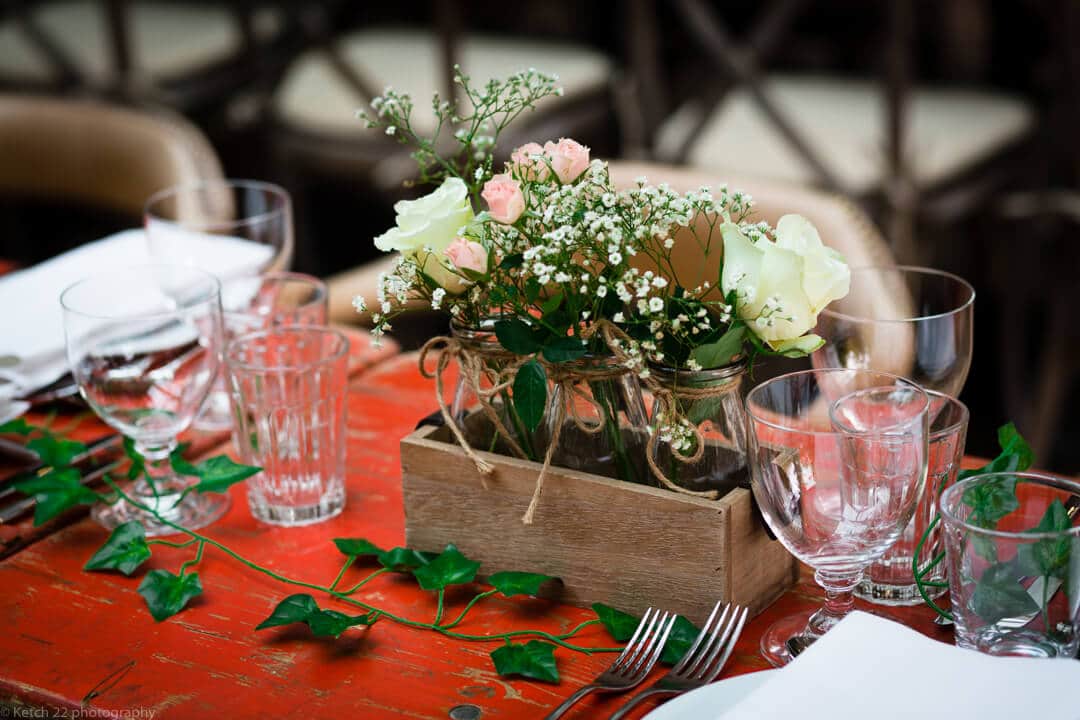 Wedding table detail at No 38