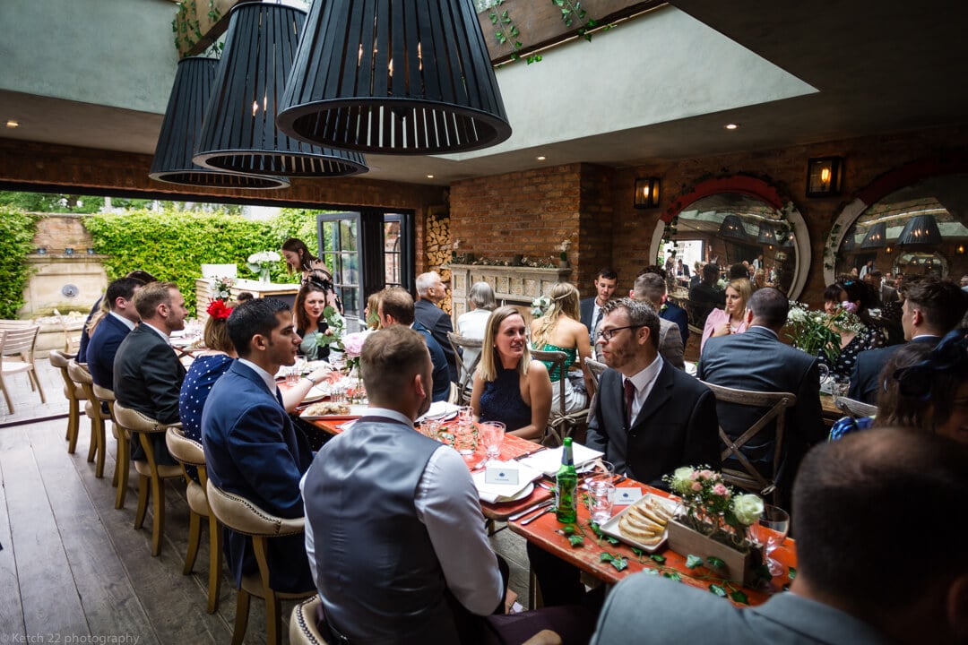 Wedding guests dinning