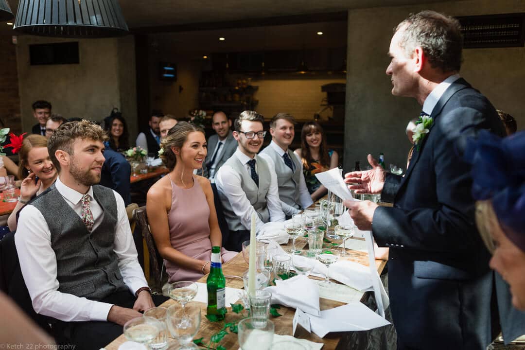 Dad making wedding speech