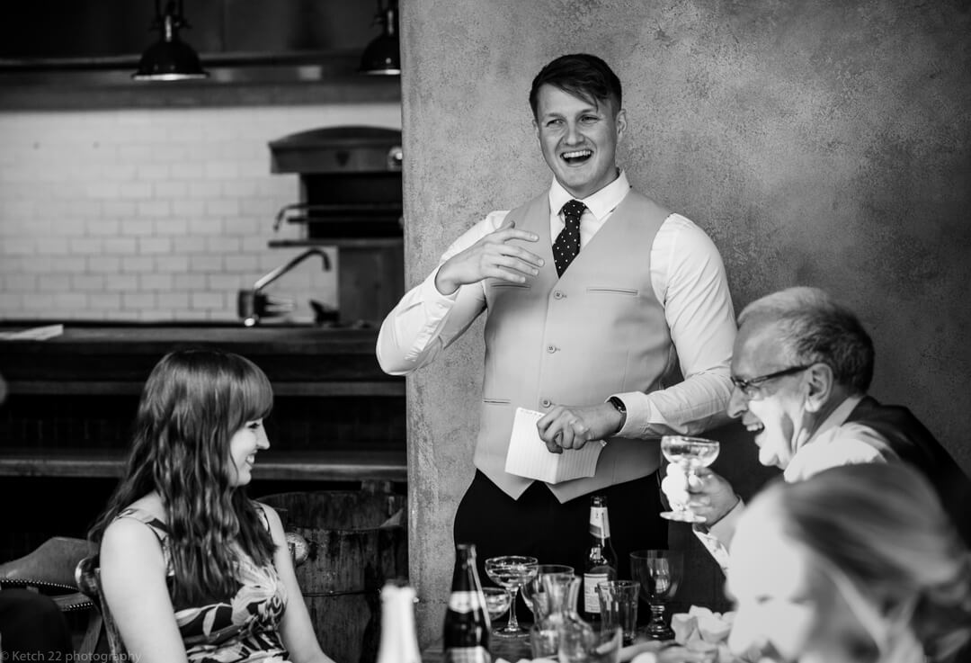 Best man making speech