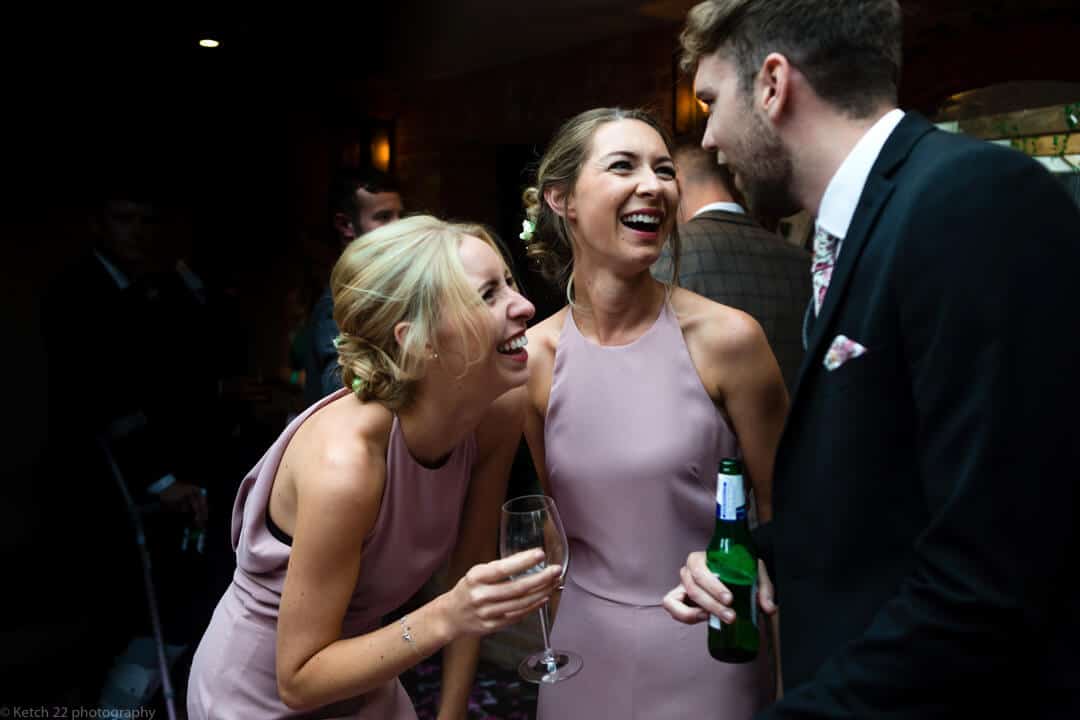 Wedding guests at Cheltenham reception