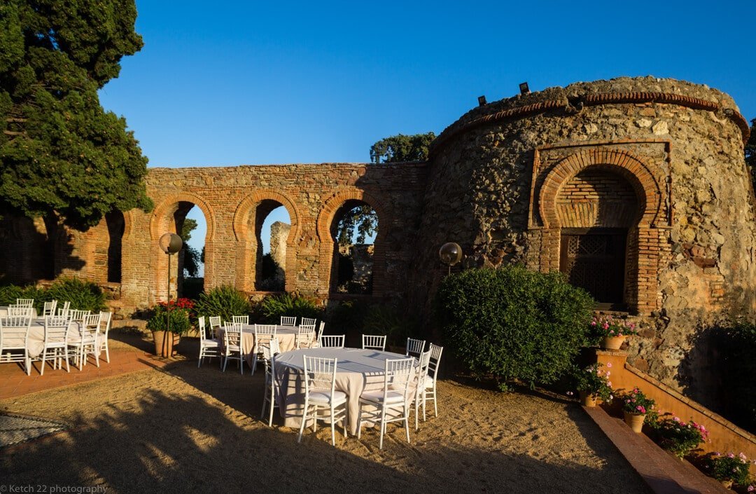 Wedding guest breakfast area at Castillo de Santa Catalina