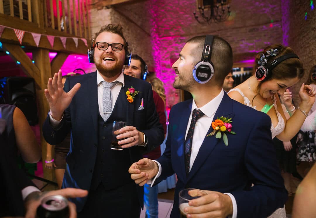 Wedding guests enjoy silent clubbing in Gloucestershire