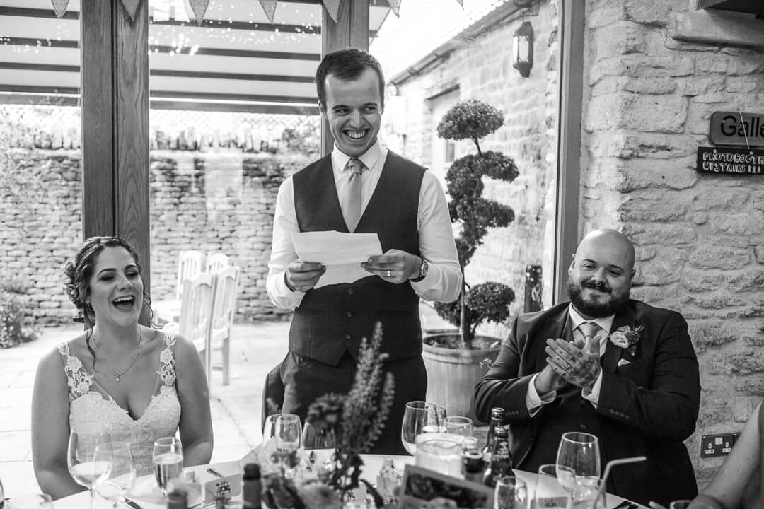 Groom making a wedding speech