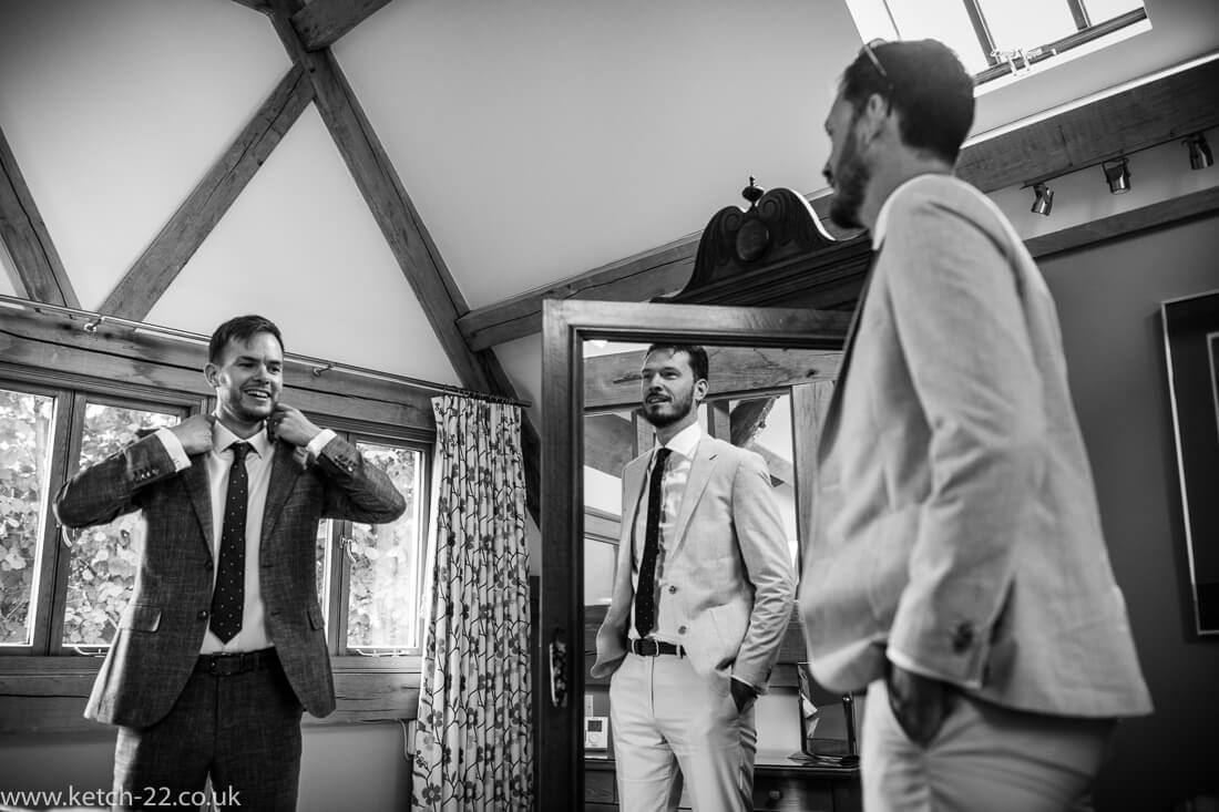 Groom and ushers getting ready - Winchcombe wedding photographer