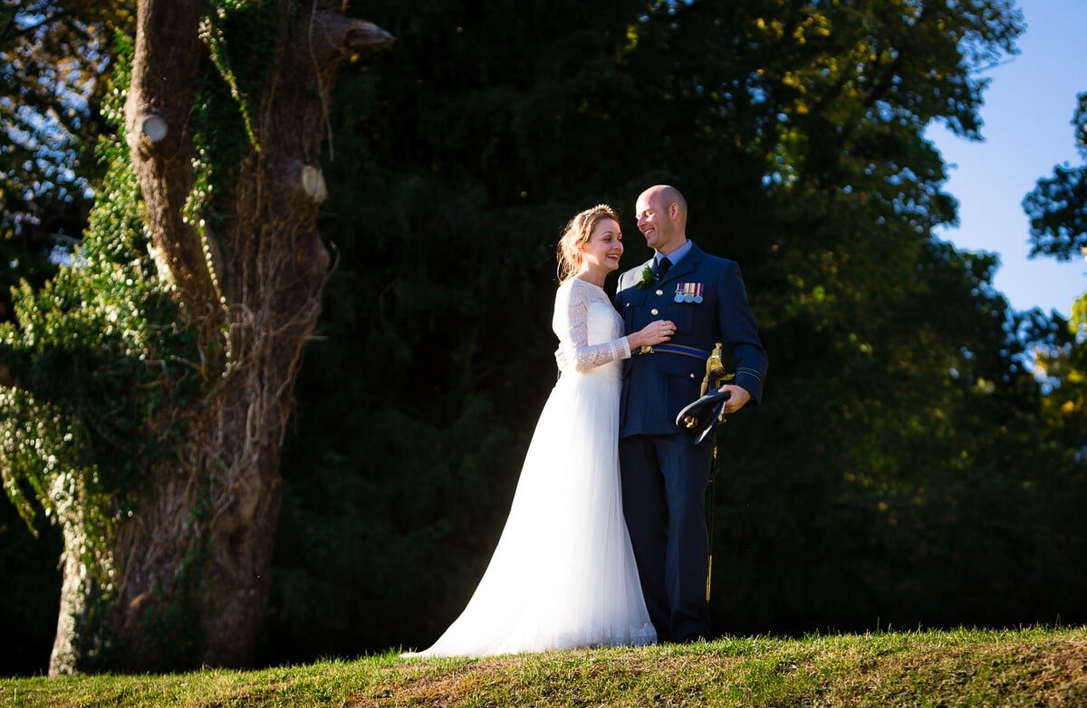 Portrait of bride and groom