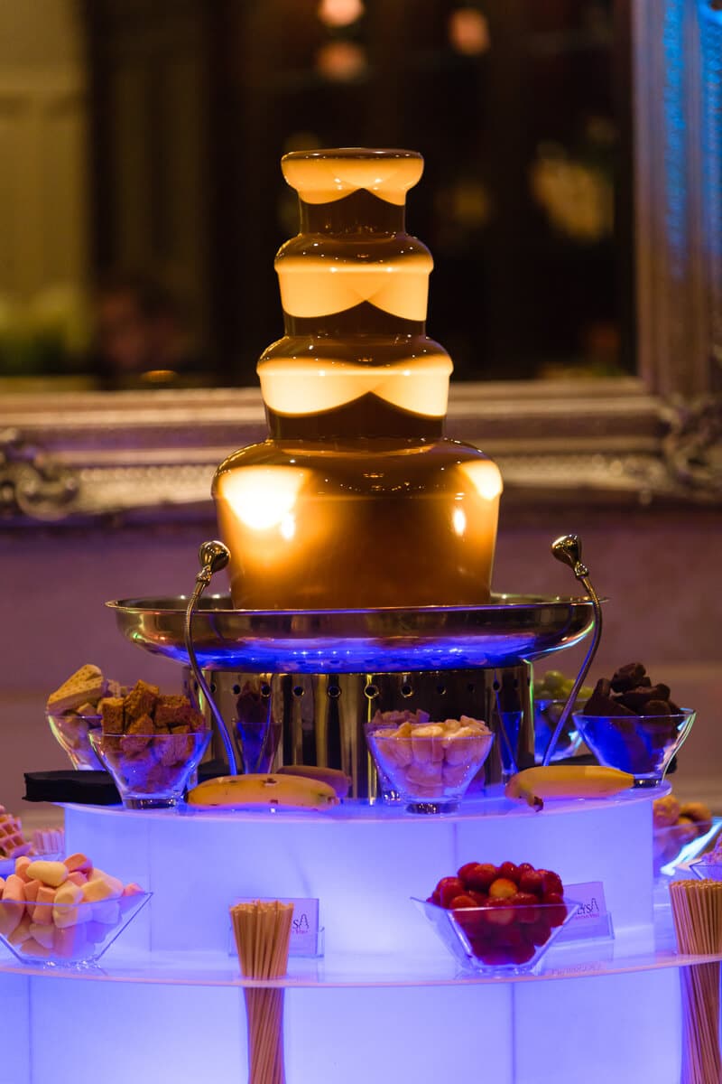 Chocolate Fountain at wedding reception