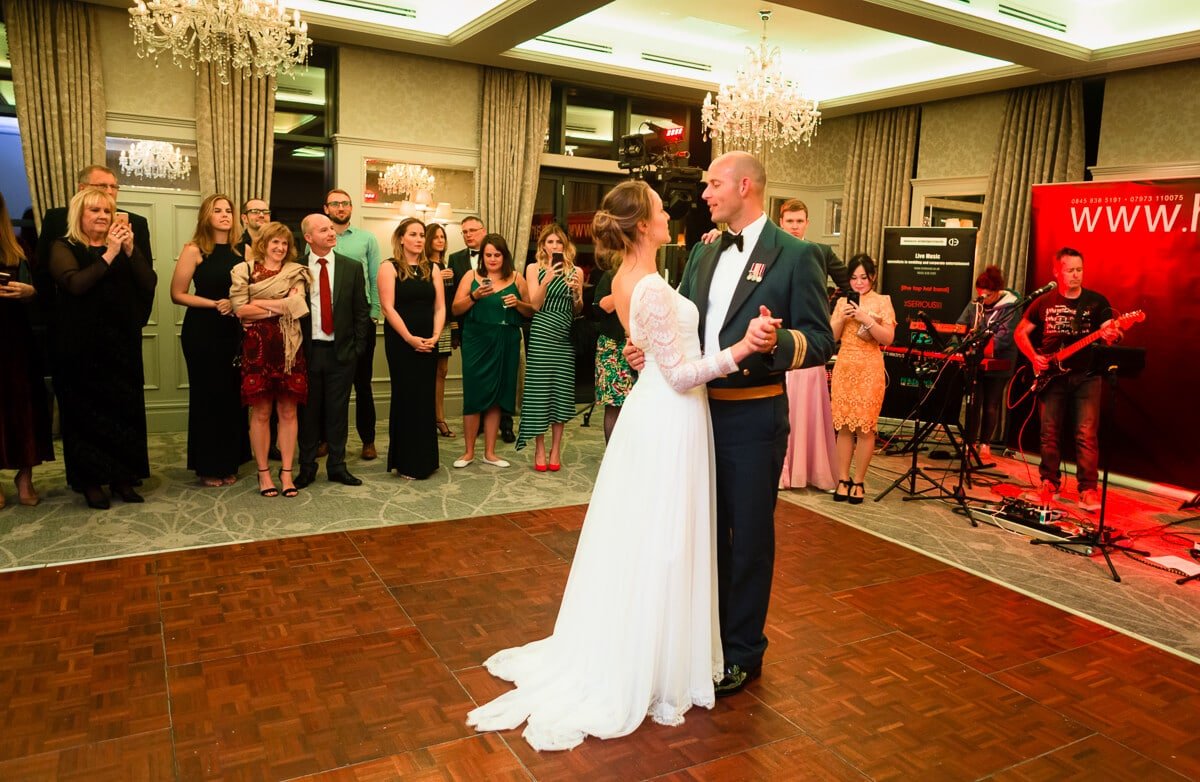 Bride and groom enjoy first dance