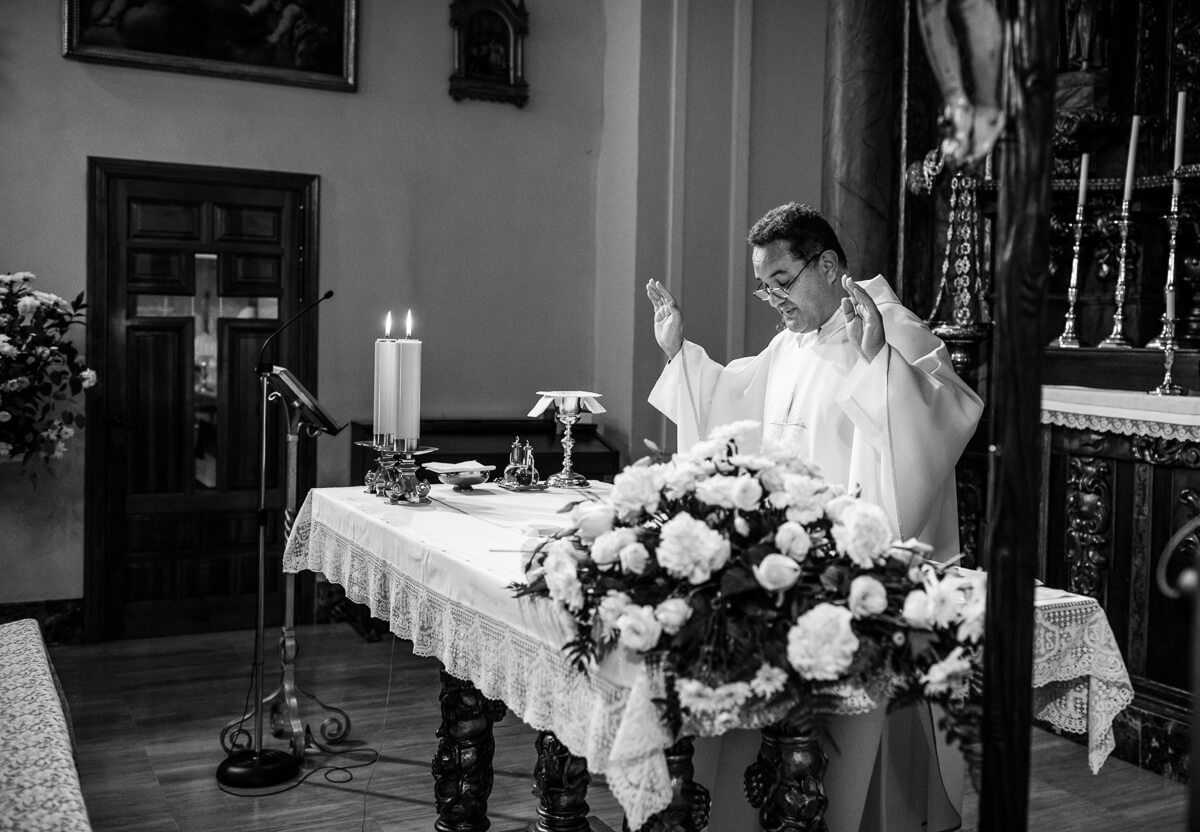 Catholic priest at wedding in Malaga